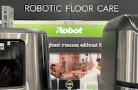 SAN RAFAEL, CALIFORNIA - JANUARY 19: The iRobot logo is displayed at a Best Buy store on January 19, 2024 in San Rafael, California. The European Commission, the EU’s antitrust watchdog, plans to block Amazon's acquisition of Roomba vacuum maker iRobot. Amazon announced a deal to acquire iRobot in late 2022 in an all-cash deal valued at nearly $1.7 billion. (Photo by Justin Sullivan/Getty Images)