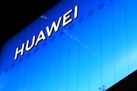 (FILES) This photo taken on July 8, 2022 shows the Huawei logo at the company's flagship store in Shenzhen, China's southern Guangdong province. Chinese telecoms titan Huawei on August 11, 2023, announced a pick-up in sales in January-June, the first increase since 2020, as the sanctions-battered firm works to diversify its business operations. (Photo by Jade GAO / AFP) (Photo by JADE GAO/AFP via Getty Images)