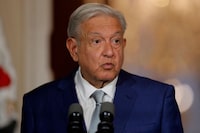 (FILES) Mexican President Andres Manuel Lopez Obrador speaks next to his Chilean counterpart Gabriel Boric (Out of Frame) during a joint statement following their meeting at La Moneda presidential palace in Santiago, on September 10, 2023. Mexican President Andres Manuel Lopez Obrador said on September 21, 2023, that he would skip an Asia-Pacific summit in the United States in November because of a diplomatic rift with Peru. (Photo by Javier TORRES / AFP) (Photo by JAVIER TORRES/AFP via Getty Images)