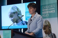 Minister of International Development Marie-Claude Bibeau launches Canada‚Äôs new Feminist International Assistance Policy during an event in Ottawa, Friday June 9, 2017. THE CANADIAN PRESS/Adrian Wyld