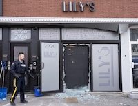 RCMP officers conduct a raid at a business in relation to a suspected drug operation Tuesday, March 26, 2024, in Montreal. THE CANADIAN PRESS/Ryan Remiorz
