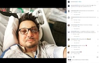 A screen grab shows a selfie of actor Jeremy Renner on a hospital bed, posted on Instagram with a caption reading, "Thank you all for your kind words. I?m too messed up now to type. But I send love to you all" in this picture obtained from social media January 3, 2023. Jeremy Renner via Instagram/via REUTERS  THIS IMAGE HAS BEEN SUPPLIED BY A THIRD PARTY. MANDATORY CREDIT. NO RESALES. NO ARCHIVES.     TPX IMAGES OF THE DAY