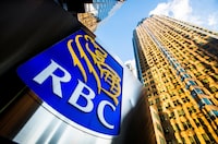 FILE PHOTO: A Royal Bank of Canada (RBC) logo is seen on Bay Street in the heart of the financial district in Toronto, January 22, 2015. REUTERS/Mark Blinch/File Photo/File Photo