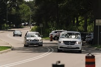 Cars drive along Colborne Lodge Drive in Toronto's High Park on Tuesday, Aug. 8, 2023. Yader Guzman/The Globe and Mail