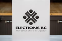 An Elections BC sign.