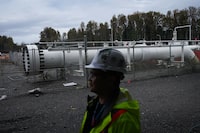 The terminus for the Coastal GasLink natural gas pipeline is seen at the LNG Canada export terminal under construction in Kitimat, B.C., on Wednesday, September 28, 2022. THE CANADIAN PRESS/Darryl Dyck