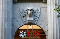 FILE PHOTO: The logo of Swiss bank UBS is seen at its headquarters in Zurich, Switzerland October 25, 2022. REUTERS/Arnd Wiegmann/File Photo