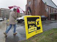 A voter arrives to cast their ballot in the Prince Edward Island provincial election at Saint Peter's Cathedral in Charlottetown on Tuesday, April 23, 2019.&nbsp;Prince Edward Island's election agency is describing turnout for the first advance pool as "busy," after over 13,000 people cast ballots on Saturday. THE CANADIAN PRESS/Andrew Vaughan