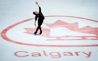 Roman Sadovsky, of Ontario, skates during a practice session at the Canadian figure skating championships in Calgary, Thursday, Jan. 11, 2024.THE CANADIAN PRESS/Jeff McIntosh