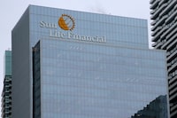FILE PHOTO: The Sun Life Financial logo is seen at their corporate headquarters of One York Street in Toronto, Ontario, Canada, February 11, 2019.  REUTERS/Chris Helgren//File Photo