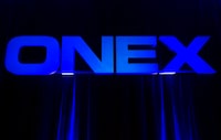 The Onex Corporation logo is displayed at the company's annual general meeting in Toronto on May 10, 2012. Shares in Gluskin Sheff + Associates Inc. soared nearly 30 per cent after the company signed a deal to be acquired by private equity firm Onex Corp. worth $445 million. Gluskin Sheff shares were up $3.18 at $14.35 in trading on the Toronto Stock Exchange late Monday morning. Onex announced its friendly offer for Gluskin Sheff of $14.25 per share after the close of markets on Friday. THE CANADIAN PRESS/Nathan Denette