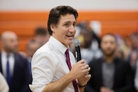 Prime Minister Justin Trudeau speaks during a town hall meeting in Dieppe, N.B., on Friday, March 31, 2023. Prime Minister Justin Trudeau is visiting Manitoba today to promote his government's new budget.THE CANADIAN PRESS/Ron Ward