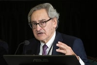 Quebec's government has officially tapped Michael Sabia as the next head of Hydro-Quebec. Sabia responds to a question at the Public Order Emergency Commission, Thursday, November 17, 2022 in Ottawa. THE CANADIAN PRESS/Adrian Wyld