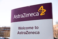 FILE PHOTO: FILE PHOTO: The logo for AstraZeneca is seen outside its North America headquarters in Wilmington, Delaware, U.S., March 22, 2021.  REUTERS/Rachel Wisniewski/File Photo/File Photo