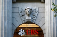 FILE PHOTO: The logo of Swiss bank UBS is seen at its headquarters in Zurich, Switzerland October 25, 2022. REUTERS/Arnd Wiegmann/File Photo