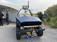 The technology on this Four DRobotics vehicle could be integrated onto a snowplow, making it drive autonomously.