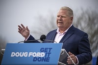 Ontario has struck a tentative deal with the federal government to drop the Highway 413 project's designation under Ottawa's impugned Impact Assessment Act. Ontario Premier Doug Ford makes an announcement about building transit and highways in Bowmanville, Ont., Friday, May 6, 2022. THE CANADIAN PRESS/Aaron Vincent Elkaim
