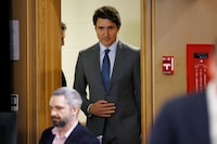 Canada's Prime Minister Justin Trudeau arrives to take part in public hearings for an independent commission probing alleged foreign interference in Canadian elections in Ottawa, Ontario, Canada April 10, 2024. REUTERS/Blair Gable