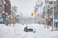 <div>Nova Scotia Health says non-emergency services in its Eastern zone will continue to be reduced following a weekend snowstorm. A truck is abandoned on a snow-covered street after a winter storm in Sydney, N.S. on Monday, Feb.5, 2024. THE CANADIAN PRESS/Shane Wilkie</div>