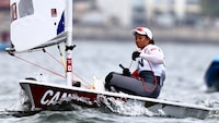 Tokyo 2020 Olympics - Sailing - Women's Laser Radial - Opening Series - Enoshima Yacht Harbour - Tokyo, Japan - July 30, 2021. Sarah Douglas of Canada in action. REUTERS/Carlos Barria
