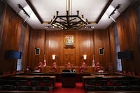 The Supreme Court of Canada says excluding front-line supervisors at a Montreal casino from organizing under the Quebec labour-relations regime does not infringe their constitutional rights. The main courtroom at the Supreme Court of Canada is pictured in Ottawa on Monday, Nov. 28, 2022. THE CANADIAN PRESS/Sean Kilpatrick