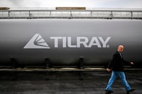 A man walks past the Canadian medical cannabis producer "Tilray" headquarters at its European production site in Cantanhede, on April 24, 2018. - The Canadian company Tilray, which aims to become one of the world's leaders in the therapeutic cannabis industry, inaugurated its European production site today in the central Portuguese town of Cantanhede. (Photo by PATRICIA DE MELO MOREIRA / AFP)PATRICIA DE MELO MOREIRA/AFP/Getty Images