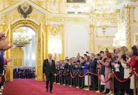 Russian President Vladimir Putin walks before his inauguration ceremony at the Kremlin in Moscow, Russia May 7, 2024. Sputnik/Alexander Vilf/Kremlin via REUTERS ATTENTION EDITORS - THIS IMAGE WAS PROVIDED BY A THIRD PARTY.