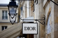 A logo of Dior fashion brand is seen outside a Dior store in Paris, France, January 27, 2023.