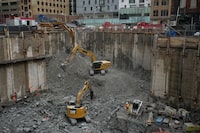 Statistics Canada is set to release its March labour force survey this morning. Construction is shown at the site of a new condominium project in downtown Toronto, Tuesday, Jan. 24, 2023. THE CANADIAN PRESS/Graeme Roy