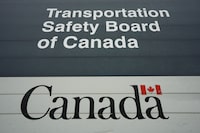 The Transportation Safety Board says external corrosion led to a natural gas pipeline rupture that caused an explosion near a small northern Alberta community. Transportation Safety Board of Canada signage is pictured outside TSB offices in Ottawa on Monday, May 1, 2023. THE CANADIAN PRESS/Sean Kilpatrick