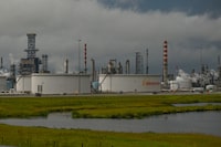 The Enbridge Terminal and Pipelines next to the Suncor Energy Refinery on August 23, 2023, in Sherwood Park, Alberta.