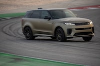 The 2024 Range Rover Sport SV Edition One charges around the undulating and intimidating Autodromo Internacional do Algarve in southern Portugal.