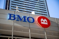A sign for the Bank of Montreal in Toronto on Dec. 13, 2021.