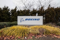 The Boeing logo is pictured as Boeing's 737 factory teams hold the first day of a "Quality Stand Down" for the 737 program at Boeing's factory in Renton, Washington on January 25, 2024. Alaska Airlines said Thursday it expects a $150 million hit from the Boeing 737 MAX grounding, which will limit its capacity growth in 2024.
The airline, which executed an emergency landing on a MAX on January 5 following the mid-flight blowout of a panel on the jet, disclosed the estimates in a securities filing, saying capacity growth will be "at or below the lower end" of its prior estimate. (Photo by Jason Redmond / AFP) (Photo by JASON REDMOND/AFP via Getty Images)
