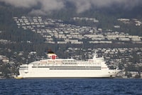 A renovated cruise ship designed to house more than 600 workers as they build a liquefied natural gas facility near Squamish, B.C., has been voted down by the local council. A handout photo provided by Bridgemans Services Group shows the MV Isabelle afloat in Burrard Inlet, B.C. THE CANADIAN PRESS/HO-Jeff Vinnick, Bridgemans *MANDATORY CREDIT*