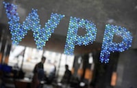 Branding signage for WPP, the largest global advertising and public relations agency at their offices in London, Britain, July 17, 2019. REUTERS/Toby Melville/ File Photo