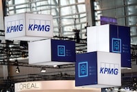 FILE PHOTO: The logo of KPMG, a professional service company is pictured during the Viva Tech start-up and technology summit in Paris, France, May 25, 2018. REUTERS/Charles Platiau/File Photo