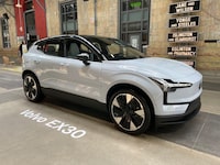 The 2025 Volvo EX30 has Volvo’s new electric face and Volvo’s signature “Thor’s Hammer” headlights.