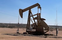 FILE PHOTO: An oil pumpjack is pictured in the Permian basin, Loco Hills regions, New Mexico, U.S., April 6, 2023. REUTERS/Liz Hampton/File Photo