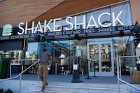 A Shake Shack location is seen in Las Vegas, Wednesday, April 15, 2015. Shake Shack's first Canadian location will land at Yonge-Dundas Square in Toronto and have a menu largely borrowing from what it serves in the U.S.THE CANADIAN PRESS/AP-John Locher