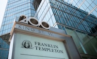 The sign for Franklin Templeton Investments outside 200 King St. West is photographed on July 5, 2021.