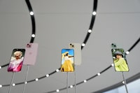 New iPhone 15 and iPhone 15 Plus are displayed during the 'Wonderlust' event at the company's headquarters in Cupertino, California, U.S. September 12, 2023.