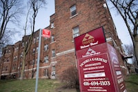 An apartment rental building at 2400 Queen St. East in Toronto’s Beach neighbourhood is photographed on Mar 11, 2024. (Fred Lum/The Globe and Mail)