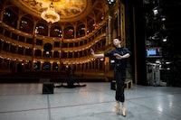 Ganna Muromtseva, 29, a professional ballerina from Ukraine who fled her country after Russia's invasion, practices before a stage rehearsal of the Swan Lake ballet at the Hungarian State Opera in Budapest, Hungary, February 11, 2023. Muromtseva left Ukraine with just a bag when she was at the peak of her career at the National Opera of Ukraine, and after a year of trying to survive from one day to another and rebuilding herself as a dancer physically and mentally, she is now back at the top with the role of the White Swan and the Black Swan, which she had danced for more than five years as part of her Ukraine company in Kyiv, China and Tokyo before. "I'm happy to make a story on stage again," she said. "It is a totally different production (in Budapest), for me it feels like I really have to prove ... You have to be...very flexible in your head, not (just) in your body."          REUTERS/Marton Monus           SEARCH "MONUS  BALLERINA" FOR THIS STORY. SEARCH "WIDER IMAGE" FOR ALL STORIES.