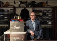 John Dimatteo, poses for a photograph at his family-owned menswear shop, Genesis, in Toronto, Ont., on Wednesday, February 1, 2023.  Tijana Martin/ The Globe and Mail