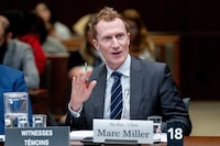 Marc Miller, Minister of Immigration, Refugees and Citizenship, waits to appear before the Standing Committee on Citizenship and Immigration in Ottawa, on Wednesday, March 20, 2024. Miller says for the first time, Canada will set targets for the number of new temporary resident arrivals. THE CANADIAN PRESS/Spencer Colby