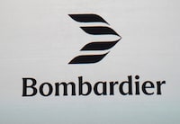 The new Bombardier logo is revealed at their plant Wednesday, April 24, 2024  in Montreal.THE CANADIAN PRESS/Ryan Remiorz