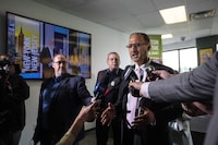 Mayor Amarjeet Sohi speaks to the media in Edmonton, Alta., on Thursday June 16, 2022. The mayor of Edmonton says he plans to declare a housing and homeless emergency because the system has reached what he calls a "breaking point." THE CANADIAN PRESS/Jason Franson
