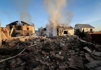 A view shows damaged buildings at the site of a Russian missile strike, amid Russia's attack on Ukraine, in Kharkiv, Ukraine May 10, 2024. REUTERS/Vyacheslav Madiyevskyy