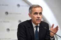 Mark Carney, Governor of the Bank of England (BOE) attends a news conference at Bank Of England in London, Britain March 11, 2020. Peter Summers/Pool via REUTERS/Files